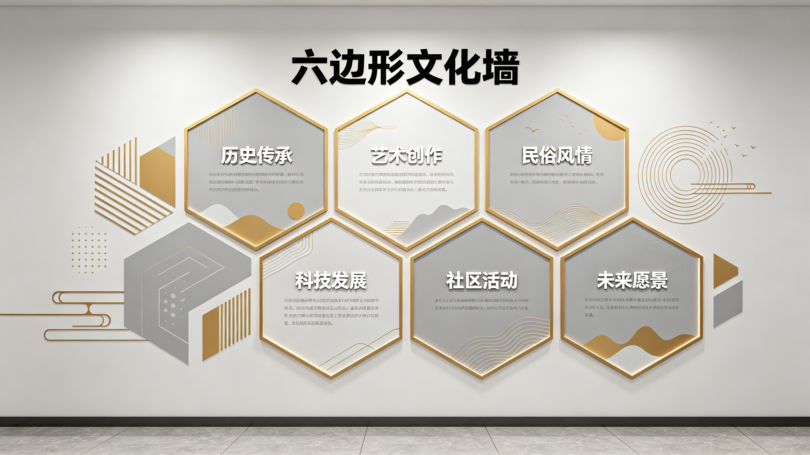 彬州企业文化墙 | 六边形信息美学